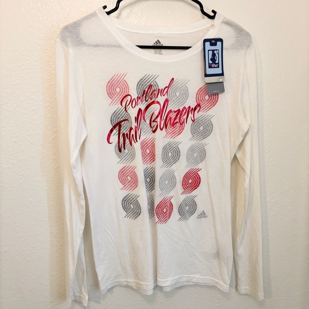 NWT Adidas Portland Trail Blazers Women's Long Sleeve TShirt Size M